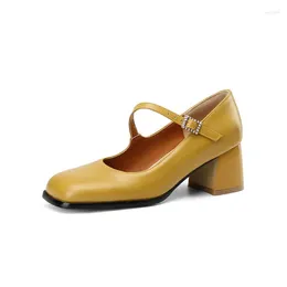 Dress Shoes Oversize Large Size Big High-heeled Square Toes Thick Heel Comfortable Light Weight Simple Single