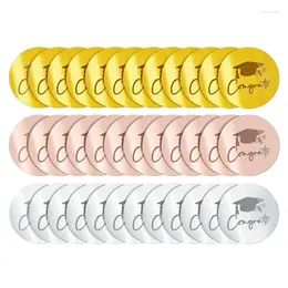 Festive Supplies 36Pcs Graduation Cupcake Toppers Acrylic Cake Disc Round Engraved Mirror