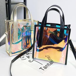 Evening Bags Luxury Band Women PVC Shoulder Bag Fashion Transparent Clear Handbag Messenger Bags Jelly Candy Colour Crossbody Bag Tote Purse 230403