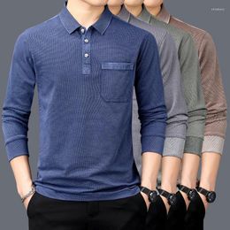 Men's T Shirts Men Clothing 2023 Luxury Long Sleeve Spring And Autumn Solid Colour Business Casual Male