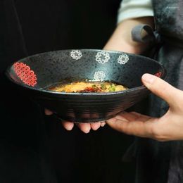 Bowls Japanese Style Ceramic Ramen Noodle Bowl Creative Large Of Soup Retro Hat Household Restaurant Kitchen Tableware 8/9in