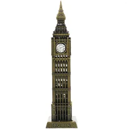 Wall Clocks Big Ben Model Building London Architectural Metal Statue Home Figurine Decorative Sculpture Tower Ornament Desktop Alloy Decor