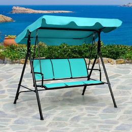 Camp Furniture 3 Person Patio Swing Outdoor Canopy Awning Yard Hammock Steel