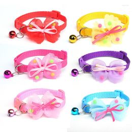 Dog Collars BowTie Collar For Small Breed Puppy Chihuahua Cat With Bell Cute Fashion Christmas Ornaments Accessories