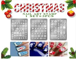 Christmas Celebrate designs Nail Art Stamping Plates Flowers Templates Polish Rectangle Stamp stencil Naill art decorations2292299