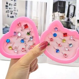 Children's Love Box Water Diamond Alloy Ring Girl Toy Small Gift Jie Zi Baby Cute Handicraft