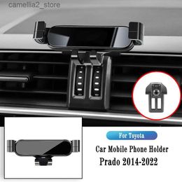 Car Holder Car Phone Holder For Toyota Prado tx vx txl sx 2014-2022 Gravity Navigation Bracket GPS Stand Air Outlet Clip Rotatable Support Q231104