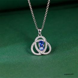 Grace Jewellery Luxury Sapphire Women 925 Sterling Silver Custom Necklace Fashion Jewellery Pendants Charms