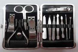 Whole 2016 12pcslot Manicure Set Nail Care Pedicure Scissor Tweezer Knife Ear Pick Utility Nails Clipper Kit Stainless S2136249