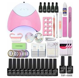 Nail Set with UV Led Lamp 36W 12 Colour Nail Gel Polish Acrylic Nail Kit Base Top Coat Gel Varnish Manicure Tools Set6499521