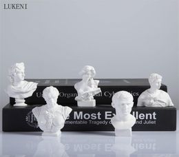 White David Head Portraits Greek Mythology Figurine Mini Plaster Bust Statue Gypsum Drawing Practise Crafts Famous Sculpture 210412345107