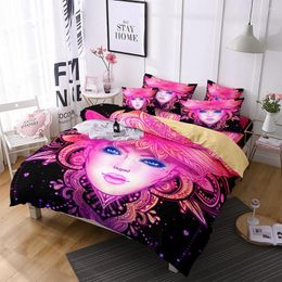 Bedding Sets Exotic Girl Bohemian Style Microfiber Fabric Quilt Cover Set 3D Print Mandala Duvet Pillowcase Dreamy Sky Datura