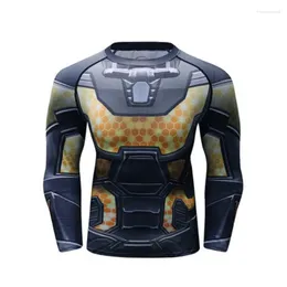 Men's Tracksuits 2023 Summer Long Sleeve 3D Cartoons Printing Tight T Shirt Outdoor Running Fitness Breathable