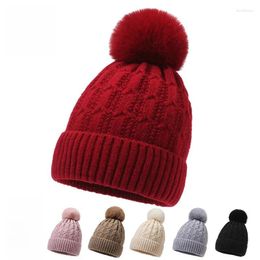 Wide Brim Hats Woollen Hat Female 2023 Winter Style Thickened Warm Knit Fashion With Wool Riding Hood Wholesale Women