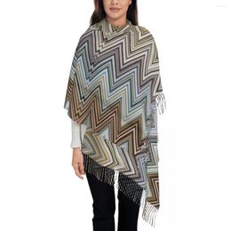 Scarves Custom Printed Bohemian Colourful Chic Scarf Men Women Winter Warm Geometric Zigzag Shawl Wrap