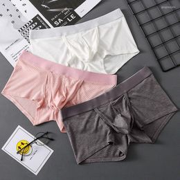 Underpants Man Front Open Boxers With Bulge Dick Bag Breathable Penis Pouch Underwear Gay Enhancing Sexy Lingerie Ice Silk Erotic Briefs