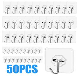 Hooks 30/50PCS Transparent Strong Self Adhesive Wall Hook Hangers Suction Heavy Load Rack Cup Sucker For Bathroom Kitchen