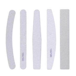 10Pcs 2 way Grey Colour 100180 Grit Nail File Buffer Block Nail Art Sanding Buffer Files For Salon Manicure UV Gel Tips Washable F3592002