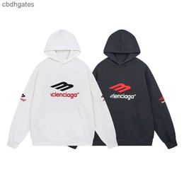 Balenciiaga Hoodies Hoodie Sweater Version Paris Fashion Label High-quality Letter Large Icon Embroidered Men Women's Couple b Family Hooded
