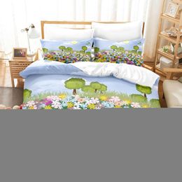 Bedding Sets Modern Simpli Princess 2/3pcs Freshness Duvet Cover Pillowcases Flower Girl Comforter Bed Set Single