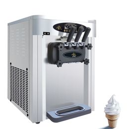 Three Flavors Ice Cream Maker Machine Electric Desktop Ice Cream Vending Machine Commercial Household Appliances