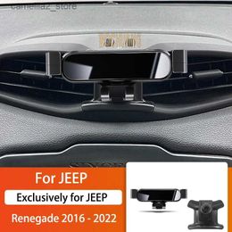 Car Holder Car Mobile Phone Holder For JEEP Renegade 16-22 360 Degree Rotating GPS Special Mount Support Navigation Bracket Accessories Q231104