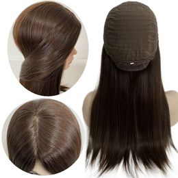 Wholesale Price Jewish Wigs #4 Brown Colour 100% Remy European Human Hair Silk Top Jewish Wigs Kosher For Women