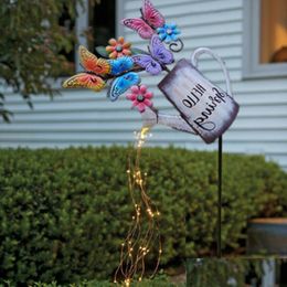 Garden Decorations Watering Can Led String Light Starry Fairy Night For Yard Pathway Decoration Drop Delivery 202 Dha8X