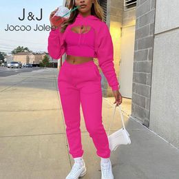 Women's Two Piece Pant 3 Pieces Sets Sweatpants and Hoodie Set Cropped Tops Fleece Suit Tracksuit Fitness Sport Jogger Outfit Clothing 230403