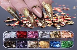 Hugmee Nail Glitter Glitter 스팽글 인기있는 백금 파쇄 종이 Jin Cong Nail Ornaments Salon M0028512846 용 Nail Art Decoration DIY