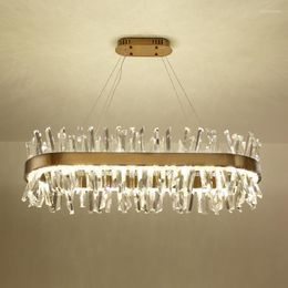 Chandeliers ChandeliersLustre Design Crystal Rectangle Modern LED Golden Restaurant Luxury Upscale Villa Living Room Lights