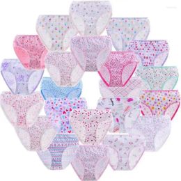 Panties 6pcs Kid Brief Underwear Girls Florals Cute Cartoon Princess Painting Underpants Size 100-150 Children Cotton Soft Thin Briefs