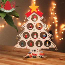 Christmas Decorations 1Pcs Mini Wooden Tree Decoration Ornament Table Desk Decor For Home Navidad