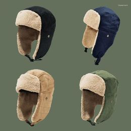 Berets Hat For Men And Women In Winter Korean Version Trendy Ear Protection Northeast Warm Cotton Pilot Motorcycle