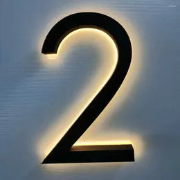 Garden Decorations Custom 3d Backlit Stainless Steel Light Addressed Number With House Signs
