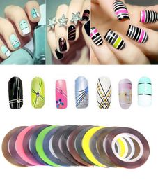 30pcs Rolls Striping Tapes Colorful Line Nail Stickers DIY Nail Art Kit Manicaure Beauty decorations for UV Gel Nail Polish1042824