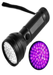 Uv Led Flashlight 51 Leds 395nm Violet Torch Light Lamp Blacklight Detector for Dog Urine Pet Stains and Bed Bug DLH0708081516