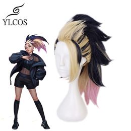 Catsuit Costumes LOL Cosplay 2020 New KDA Akali Wig for Women Girls Halloween Party Suit