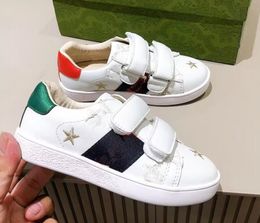 2023Classic Toddler Ace leather sneaker Designer Embroidered Printed Casual Shoes Pink Fashion Sneakers stars bees embroidered Black White studded Trainers