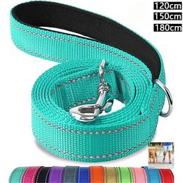 Dog Collars Pet Strap Guard Leash Harness Reflection Towing Rope Walking 1.2/1.5/1.8m Night Lead Dogs Cats Collar Training