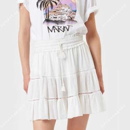 Isabel Marant Women Designer Fashion Classic Skirt New IS Cutout Splice Elastic Waist Cake Pile Skirt Women Versatile Ruffled Half Skirt Shorts Skirts