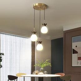 Pendant Lamps Brass Luxury Fund Sources LED Light Money Bag Postmodern Minimalist Lamp Ceiling Suspension Luminaire Glass