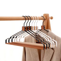 Hangers Racks Wooden coat hanger Metal wooden suit hanger Bandwidth shoulder hanger Wardrobe organizer Cabides Para Roupa hanger 230403