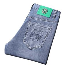 Men's Jeans designer luxury High end fashion brand jeans men's Korean version slim fit small straight tube L spring and summer thin live broadcast 3EH8