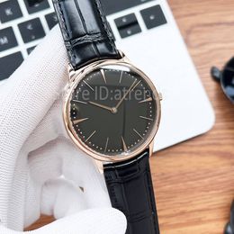 Top Fashion Automatic Mechanical Self Winding Watch Men Gold Dial Sapphire Glass 40mm Classic Design Wristwatch Casual Gentlemen Blue Leather Strap Clock 548Y