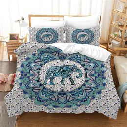 Bedding Sets Polyester Set Boho 3 Pcs Duvet Cover Super King Size Bedclothes Bohemia Elephant Home Textile 228x228