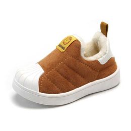 Athletic Outdoor 1-6 Years Children Winter Shoes Baby Toddler Warm Fur Shoes Unisex Boys Girls Slip-on Cotton Shoes Size 21-30 W0329