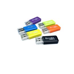 500 st/Lot Professional TF Memory Card Readers USB 2.0 T-Flash TF Card Reader gratis frakt