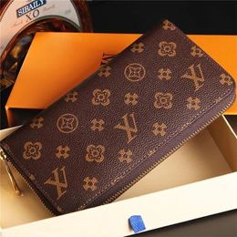 2024 Fashion flowers designer zipper wallets luxurys Men Women leather bags High Quality Classic Letters coin Purse Original Box Plaid card holder