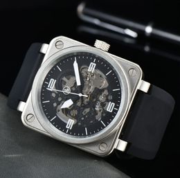 Wristwatches BR Model Sport Rubber Watchband mechanical Movement Bell Luxury Watch Business Stainless Steel Man Ross Wristwatch